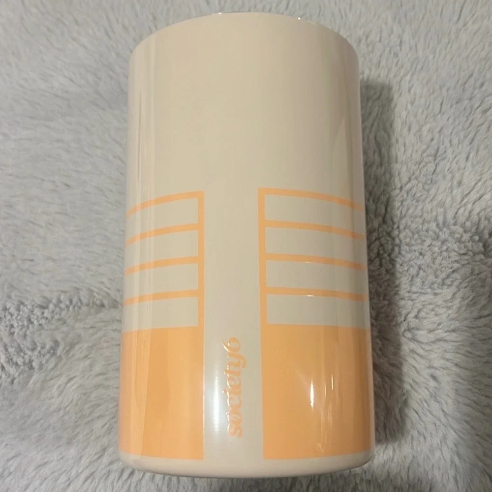 Society6 Mod Wine Chiller Double Wall Stainless Steel‎ Orange Tan New In Box